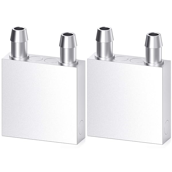 DIYhz DIYhz Aluminum Water Cooling Block - 2pcs Liquid Cooler Heat Sink for PC CPU & GPU Radiator (40mm x 40mm x 12mm)