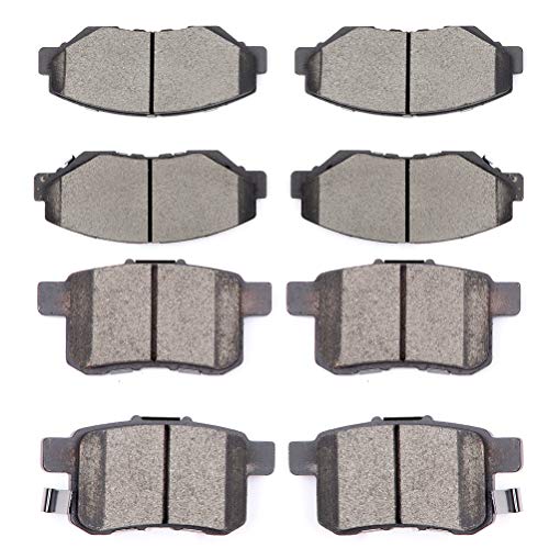SCITOO Ceramic Brake Pads Kit for 2008-2012 Honda Accord - 8pcs Front & Rear Replacement