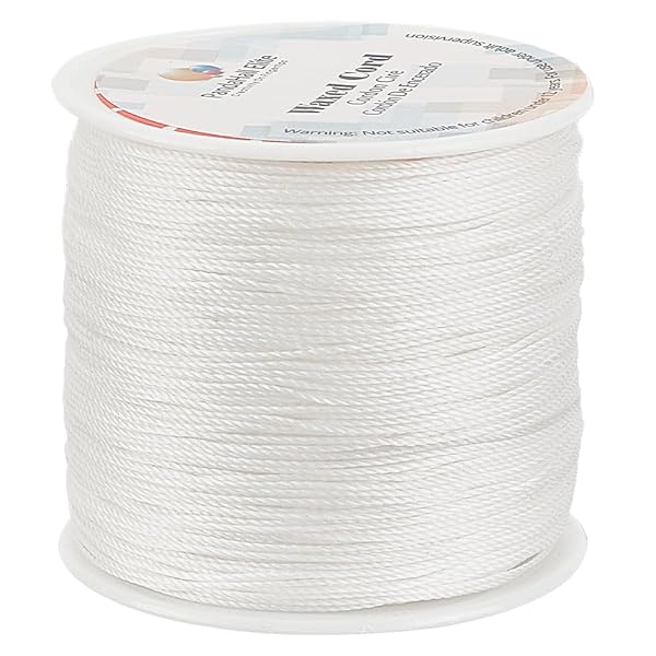 PH PandaHall 0.5mm White Waxed Cord 116 Yards for Beading Jewelry Making and Macrame Supplies