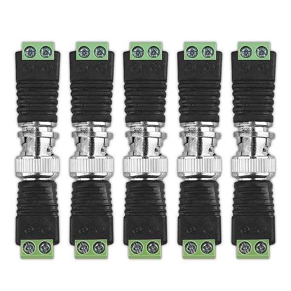 kwmobile KWMobile 10-Piece BNC Connector Adapter Set - 5 Male & 5 Female for Easy Coax to Video Balun Connections - View 4 of 5
