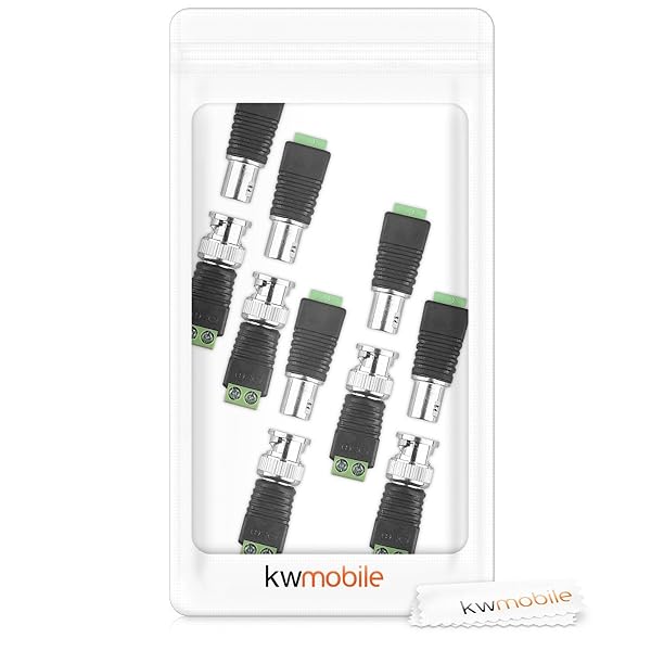 kwmobile KWMobile 10-Piece BNC Connector Adapter Set - 5 Male & 5 Female for Easy Coax to Video Balun Connections - View 5 of 5