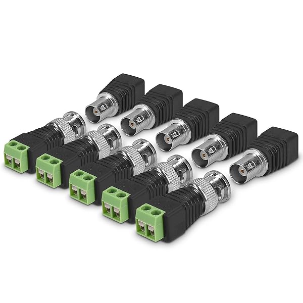 KWMobile 10-Piece BNC Connector Adapter Set - 5 Male & 5 Female for Easy Coax to Video Balun Connections
