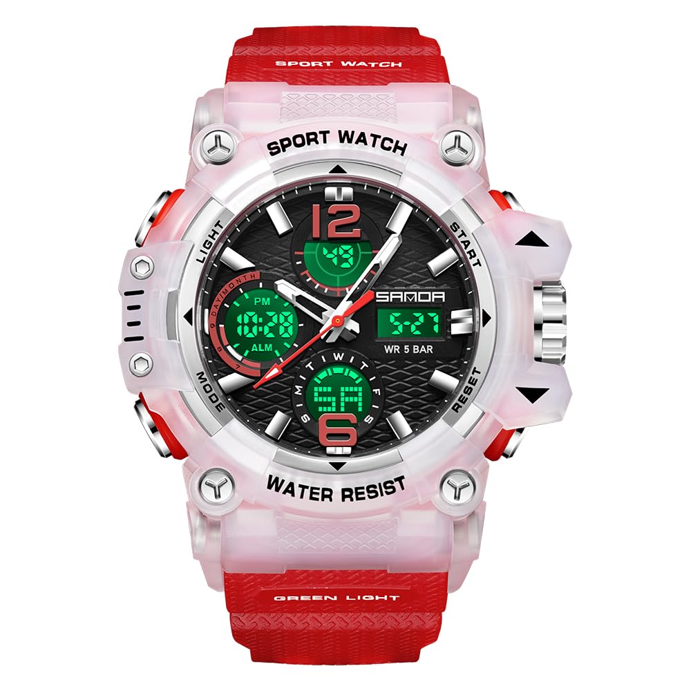 FANMIS Mens Digital Sports Watch Waterproof LED Alarm Backlight Multifunctional Orange 50M - View 2 of 6