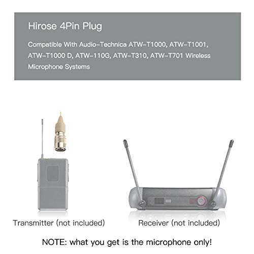 J K J K MIC-J 069 Earhook Headset: Unidirectional Microphone for Audio Technica Wireless Transmitters - Hirose 4Pin Plug - View 5 of 8