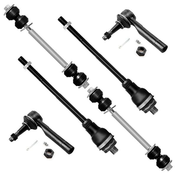 SCITOO SCITOO 6pcs Suspension Kit for Chevrolet Avalanche Silverado Suburban Tahoe 2002-2006 GMC Sierra Yukon XL Tie Rod Ends Sway Bar Links
