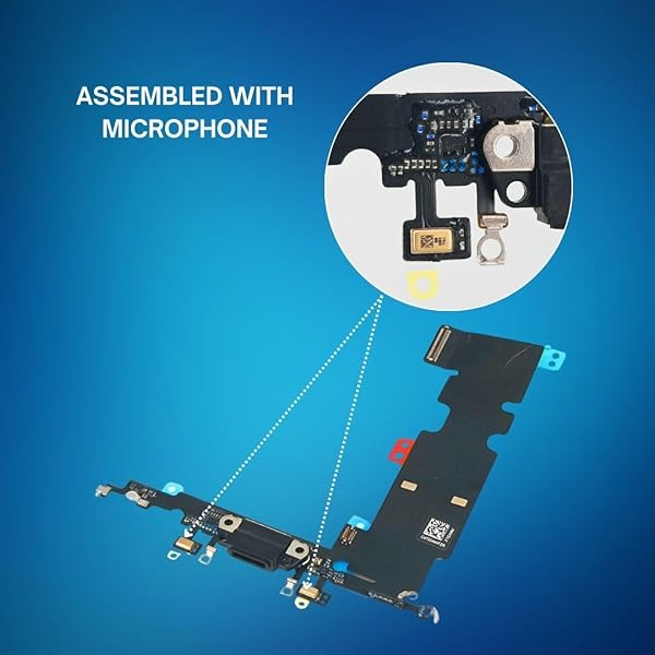 E-REPAIR E-REPAIR Charging Port and Headphone Jack Flex Cable Replacement for iPhone 8 Plus Black Quality Repair Part - View 4 of 7