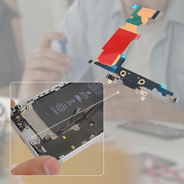 E-REPAIR E-REPAIR Charging Port and Headphone Jack Flex Cable Replacement for iPhone 8 Plus Black Quality Repair Part - View 5 of 7
