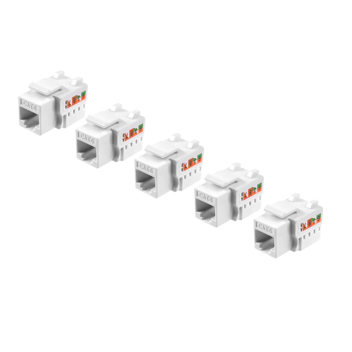 Buy TENINYU 5-Pack RJ45 Keystone Jack Module Connector for Cat 6/5e/5 - 568A/568B Compatible, White