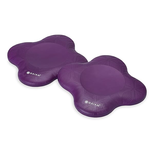 Gaiam Gaiam Yoga Knee Pads Set of 2 - Cushioned Support for Knees & Elbows | Ideal for Fitness, Travel, Meditation & Pilates - Purple