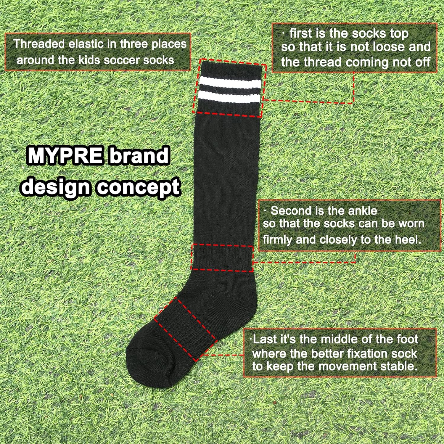 Mypre Mypre Soccer Shin Guards and Socks for Kids Ages 3 to Teen Boys and Girls Soccer Gear - View 7 of 8
