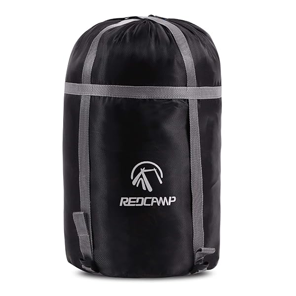 REDCAMP Sleeping Bag Stuff Sack - Compression Sack for Backpacking & Camping | Lightweight & Durable Black M