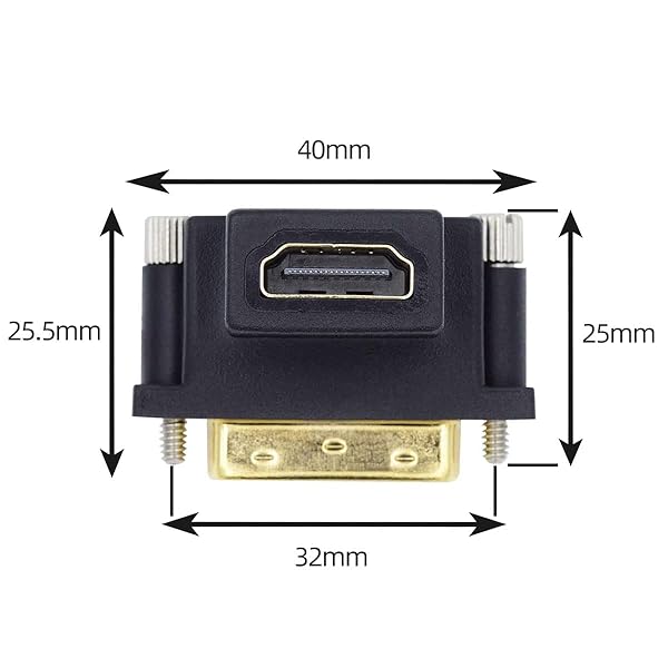 cablecc 90 Degree DVI Male to HDMI Female Adapter - Cablecc Up Angled for Computer, HDTV & Graphics Card - View 4 of 8
