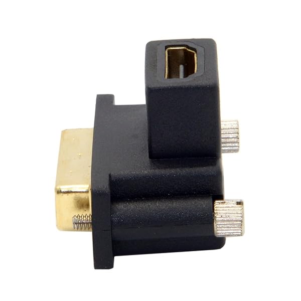 cablecc 90 Degree DVI Male to HDMI Female Adapter - Cablecc Up Angled for Computer, HDTV & Graphics Card - View 6 of 8