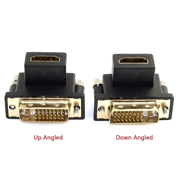 cablecc 90 Degree DVI Male to HDMI Female Adapter - Cablecc Up Angled for Computer, HDTV & Graphics Card - View 8 of 8