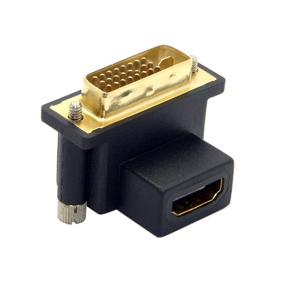 cablecc 90 Degree DVI Male to HDMI Female Adapter - Cablecc Up Angled for Computer, HDTV & Graphics Card - View 2 of 8
