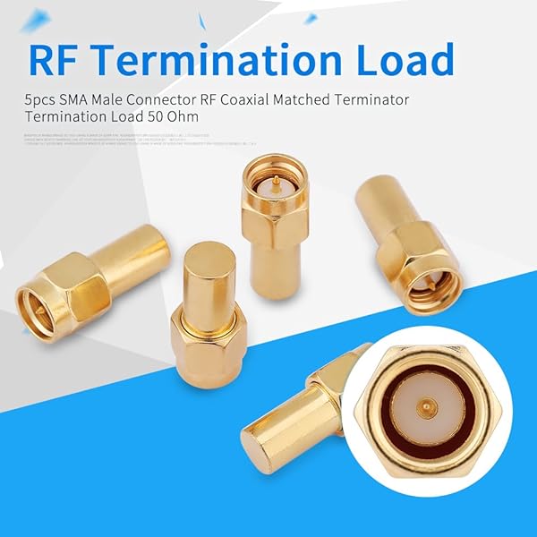 Hilitand 5pcs SMA Male Coaxial Terminators - 50 Ohm RF Load Connectors for Optimal Signal Termination - View 5 of 10