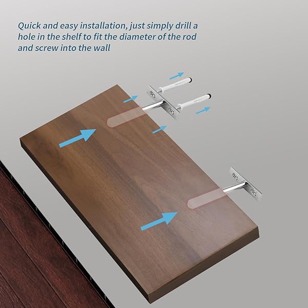 Antrader Antrader 6PCS 5 Inch Floating Shelf Brackets Heavy Duty Hidden Wall Support for Floating Shelves - View 4 of 5