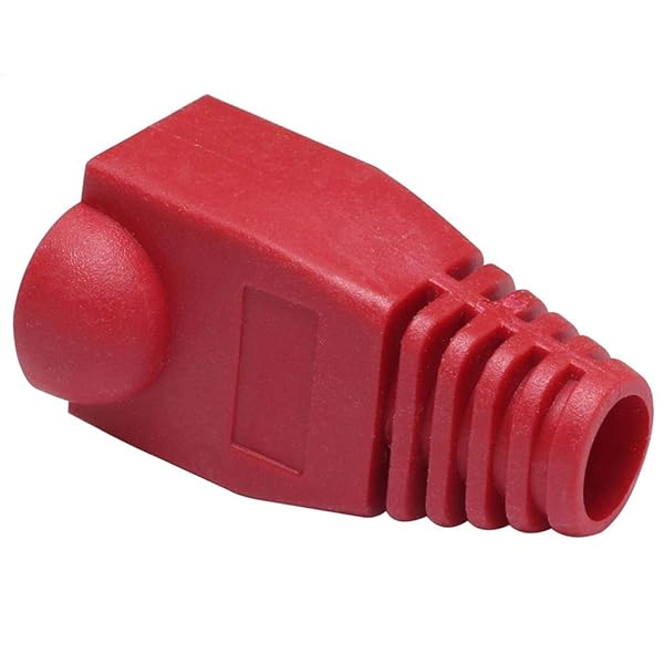AKOAK AKOAK 100 Pack Red RJ45 Connectors Cat6 Cat5E Ethernet Cable Plugs with Strain Relief Boots for Network Connections - View 2 of 6