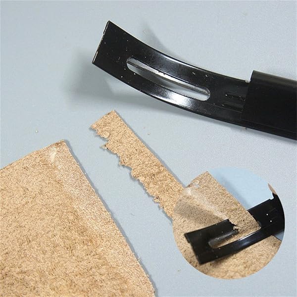 Walfront Black Safety Skiver Beveler: Essential Leather Craft Tool for Thinning & Folds Seams DIY - View 7 of 10