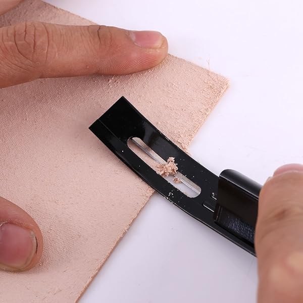 Walfront Black Safety Skiver Beveler: Essential Leather Craft Tool for Thinning & Folds Seams DIY - View 8 of 10