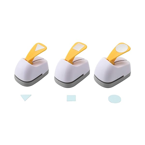 ASPERFFORT DIY Craft Lever Punch: 10 Shapes for Greeting Cards & Festivals - Square, Circle & Triangle Options - View 3 of 9