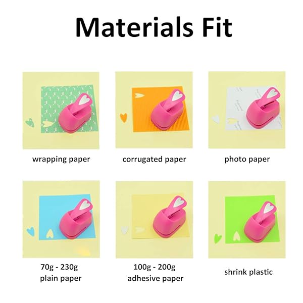 ASPERFFORT DIY Craft Lever Punch: 10 Shapes for Greeting Cards & Festivals - Square, Circle & Triangle Options - View 5 of 9