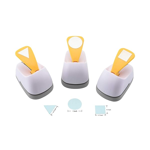 ASPERFFORT DIY Craft Lever Punch: 10 Shapes for Greeting Cards & Festivals - Square, Circle & Triangle Options