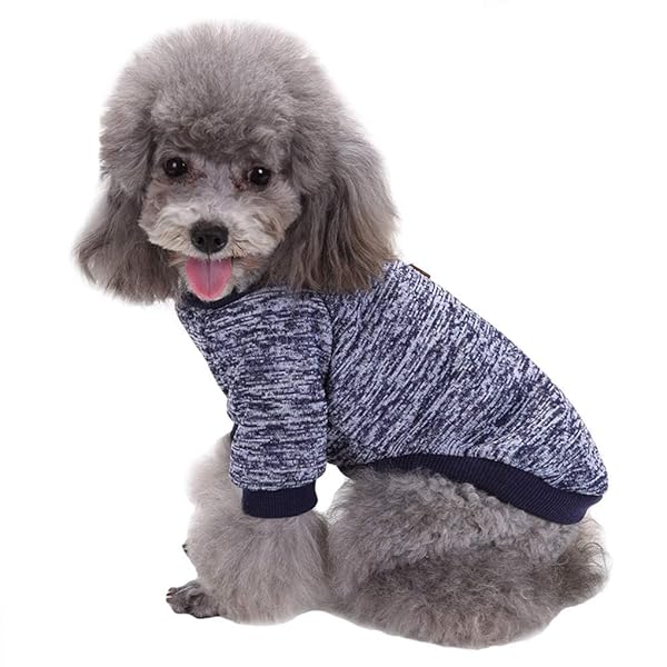 JECIKELON Jecikelon Dog Sweater Soft Winter Clothing for Small Dogs and Puppies Navy Blue XS - View 6 of 6