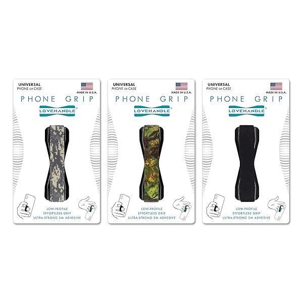 LOVEHANDLE LOVEHANDLE Universal Grip for Smartphones & Mini Tablets - Camo Elastic Strap, 3-Pack for Ultimate Convenience - View 2 of 9