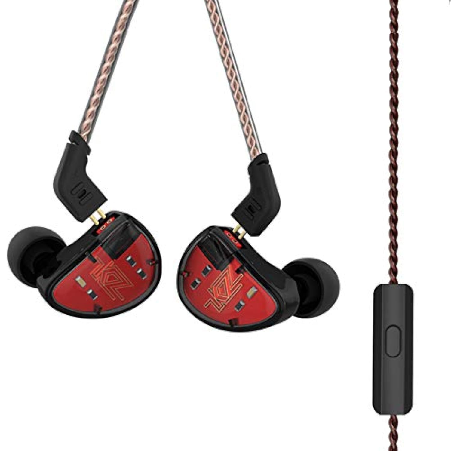 KZ KZ AS10 Five-Driver Universal Fit In Ear Monitors High Fidelity Stereo with Removable Braided Cable Black with Mic