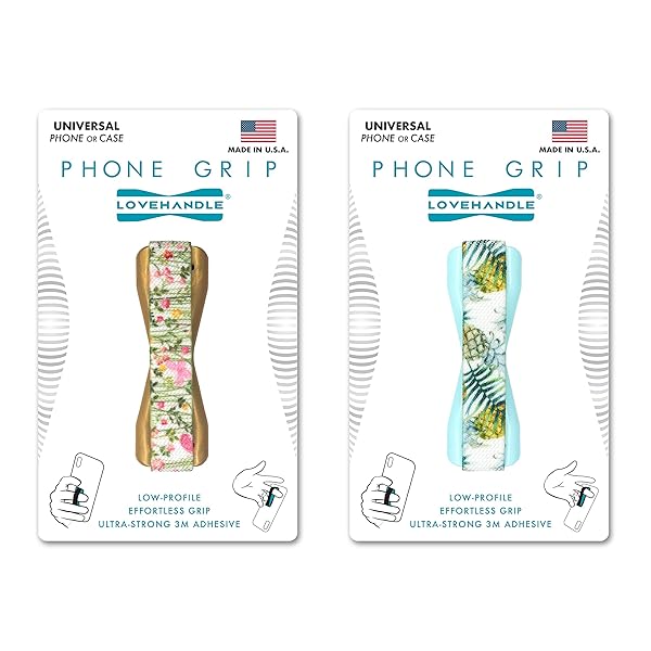 LOVEHANDLE LOVEHANDLE Universal Phone Grip - Pineapple Flower Design, Pack of 2 for Smartphones & Mini Tablets - View 2 of 10