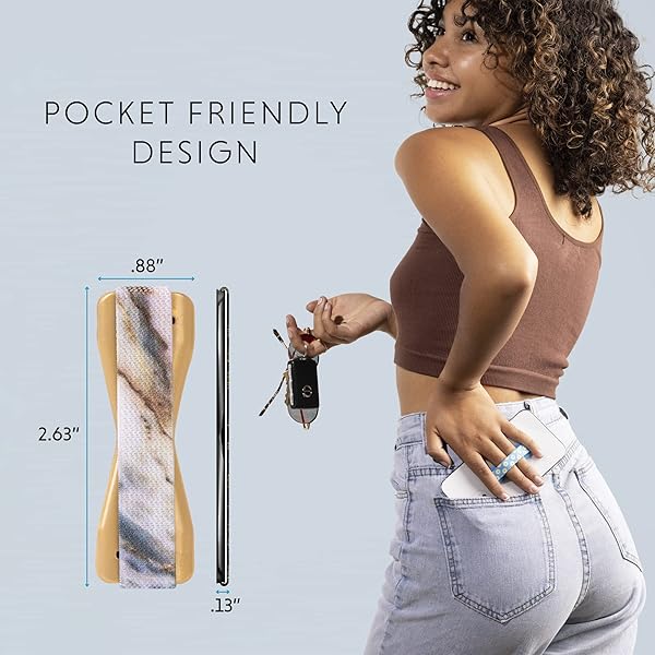 LOVEHANDLE LOVEHANDLE Universal Phone Grip: Chic Chevron Holder for Smartphones & Tablets - Wireless Charging Compatible, Made in the USA - View 3 of 8