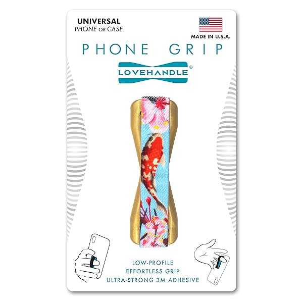 LOVEHANDLE LOVEHANDLE Universal Phone Grip: Wireless Charging Compatible Holder for Smartphones & Mini Tablets - Made in the USA