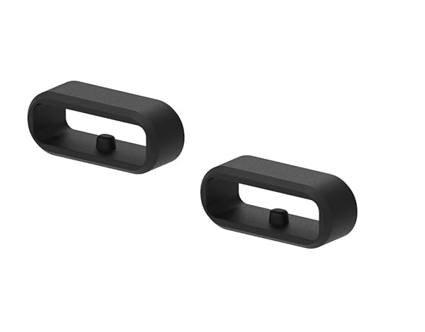 E ECSEM Fastener Rings for Fitbit Versa 1 2 3 4 SE Lite Sense Bands 6-Pack Non-Slip Silicone Loop Holder Black - View 8 of 9