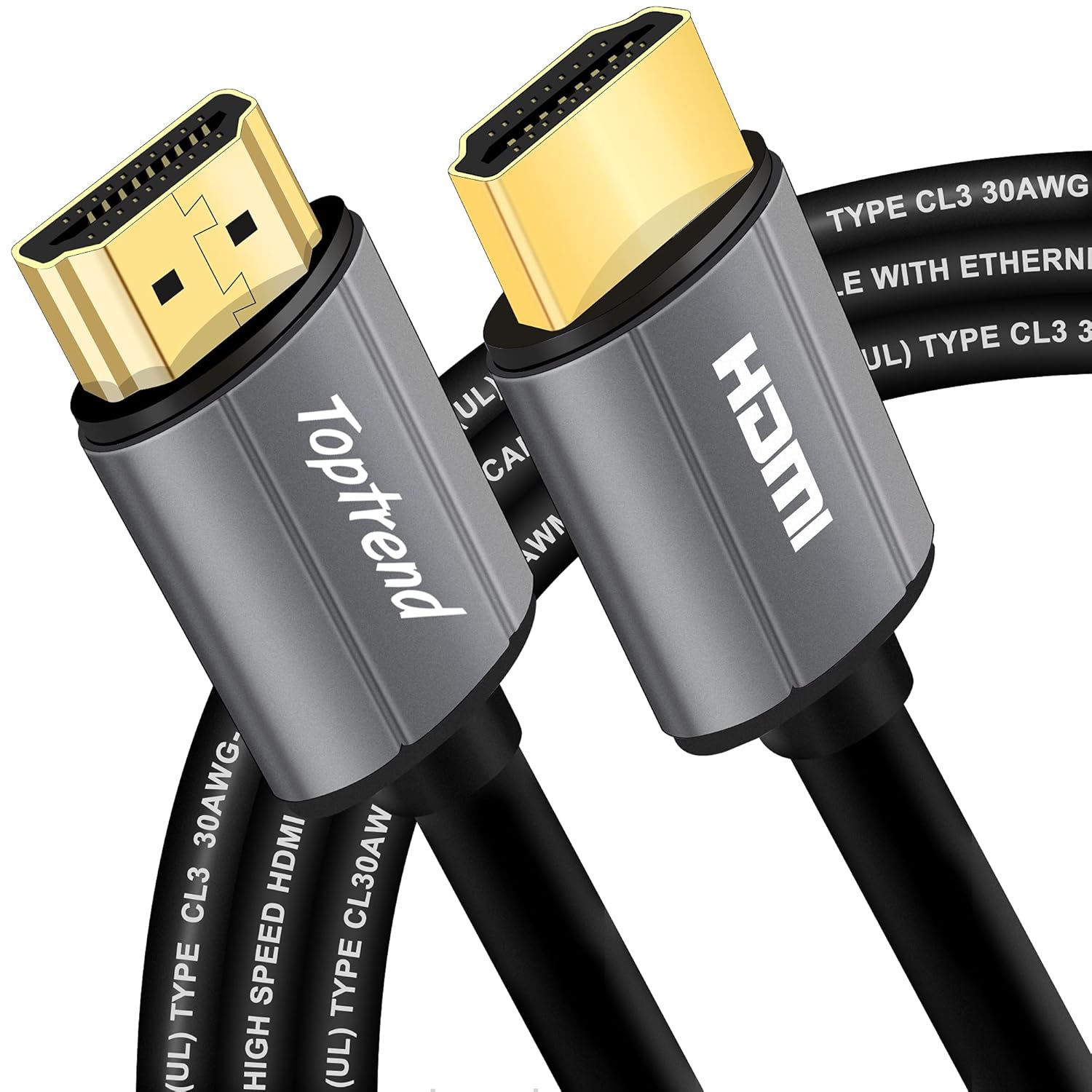 Toptrend Toptrend 4K HDMI Cable 35ft High Speed 18Gbps Supports 4K 60Hz UHD 1080p 3D Compatible with HDTV Blue-ray Player PS3 PS4 PC