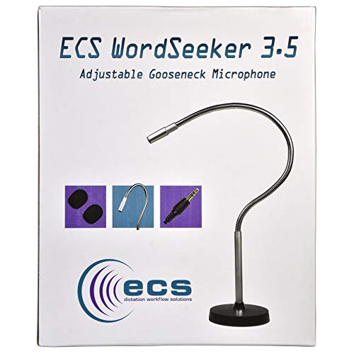 ECS ECS WordSeeker Professional Gooseneck Conference Microphone Adjustable Podium Mic Heavy Duty Stainless Steel Neck 3.5 mm - View 8 of 9