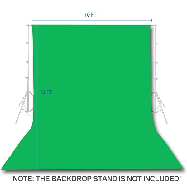 EMART EMART 10x12 FT Green Screen Backdrop for Streaming & Photography - Includes 4 Spring Clamps - View 3 of 7