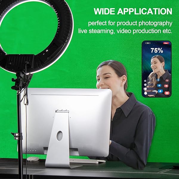 EMART EMART 10x12 FT Green Screen Backdrop for Streaming & Photography - Includes 4 Spring Clamps - View 6 of 7