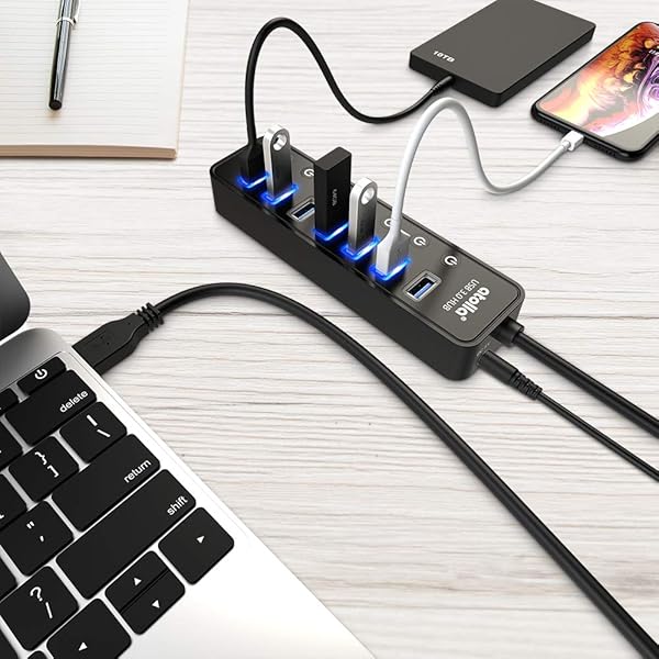 atolla Atolla 7-Port USB Hub 3.0 with Smart Charging and Individual Switches for MacBook Pro Mini and More - View 6 of 7