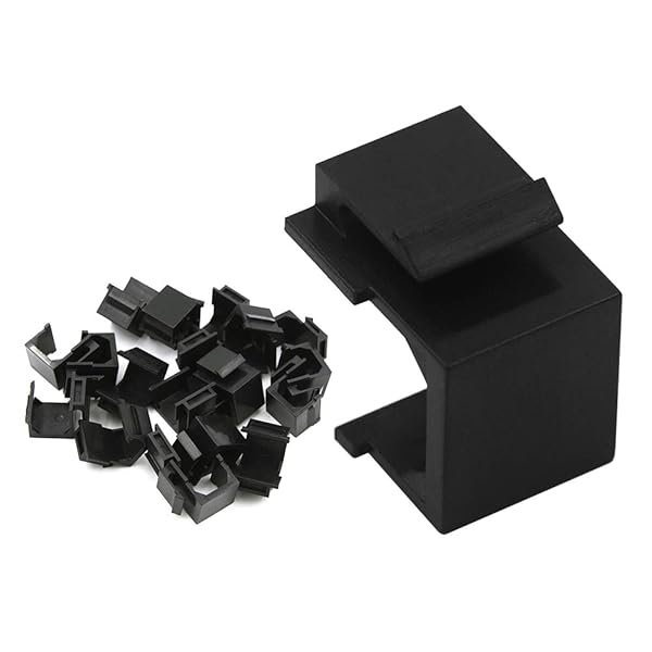 VCE VCE 20-Pack Blank Keystone Jack Inserts (UL Listed) - Black for Wall Plates & Patch Panels