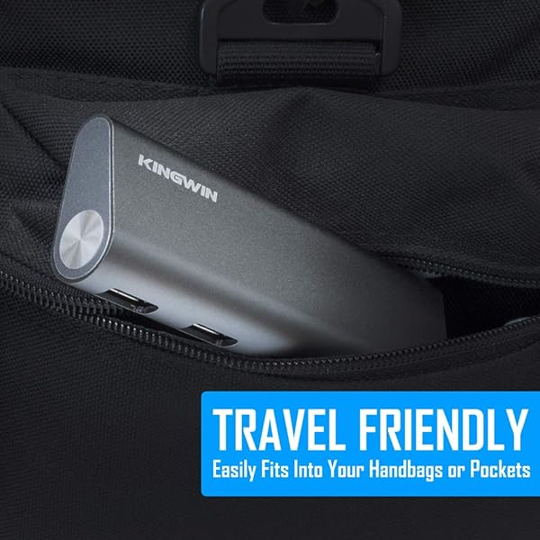 Kingwin Kingwin USB C Hub: Portable Aluminum Adapter with 4 USB 3.0 Ports for MacBook, Chromebook & More - Space Grey - View 5 of 10