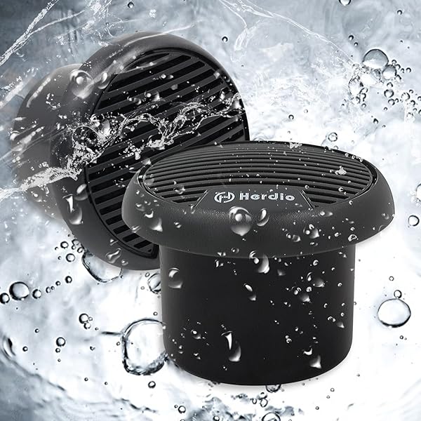 Herdio Herdio 3 Inch 12V Marine Boat Bluetooth Stereo Receiver Motorcycle Speakers Digital Media Audio System Round Flush Mount 140 Watt Pair - View 4 of 8