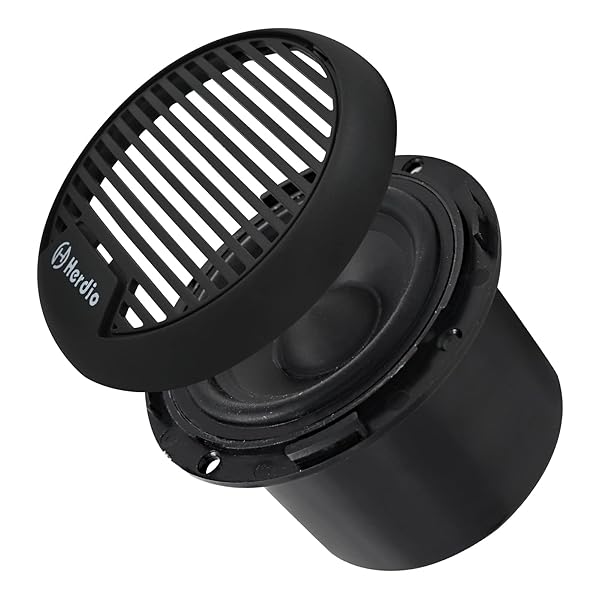 Herdio Herdio 3 Inch 12V Marine Boat Bluetooth Stereo Receiver Motorcycle Speakers Digital Media Audio System Round Flush Mount 140 Watt Pair - View 5 of 8