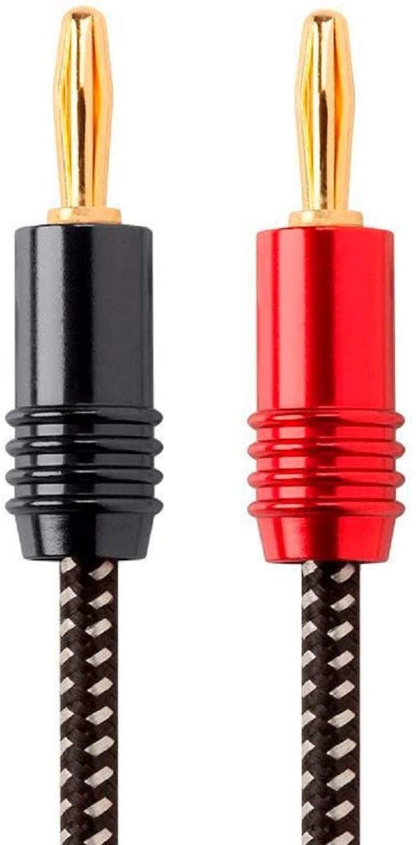 Monoprice Monoprice 134311 Premium Braided Speaker Wire 14AWG with Gold Plated Banana Plug Connectors 20 Feet Black - View 7 of 9