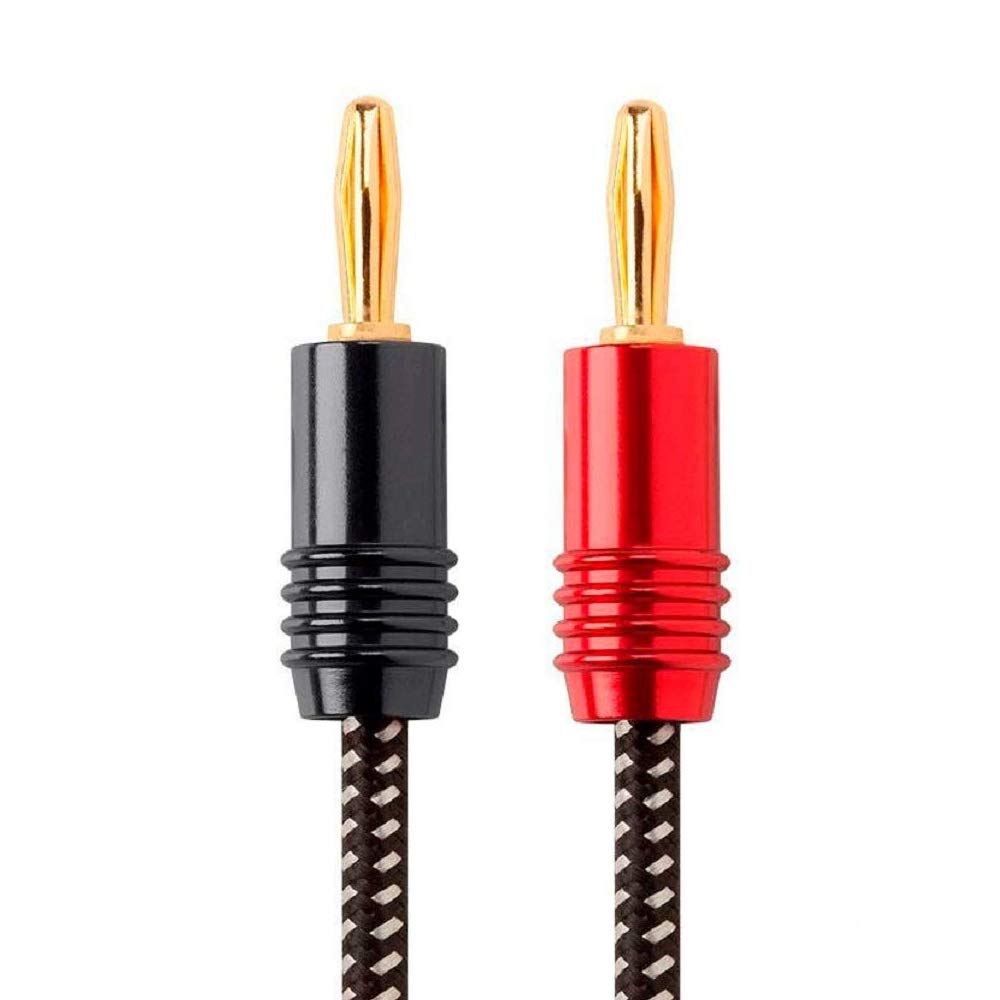 Monoprice Monoprice 134311 Premium Braided Speaker Wire 14AWG with Gold Plated Banana Plug Connectors 20 Feet Black - View 9 of 9