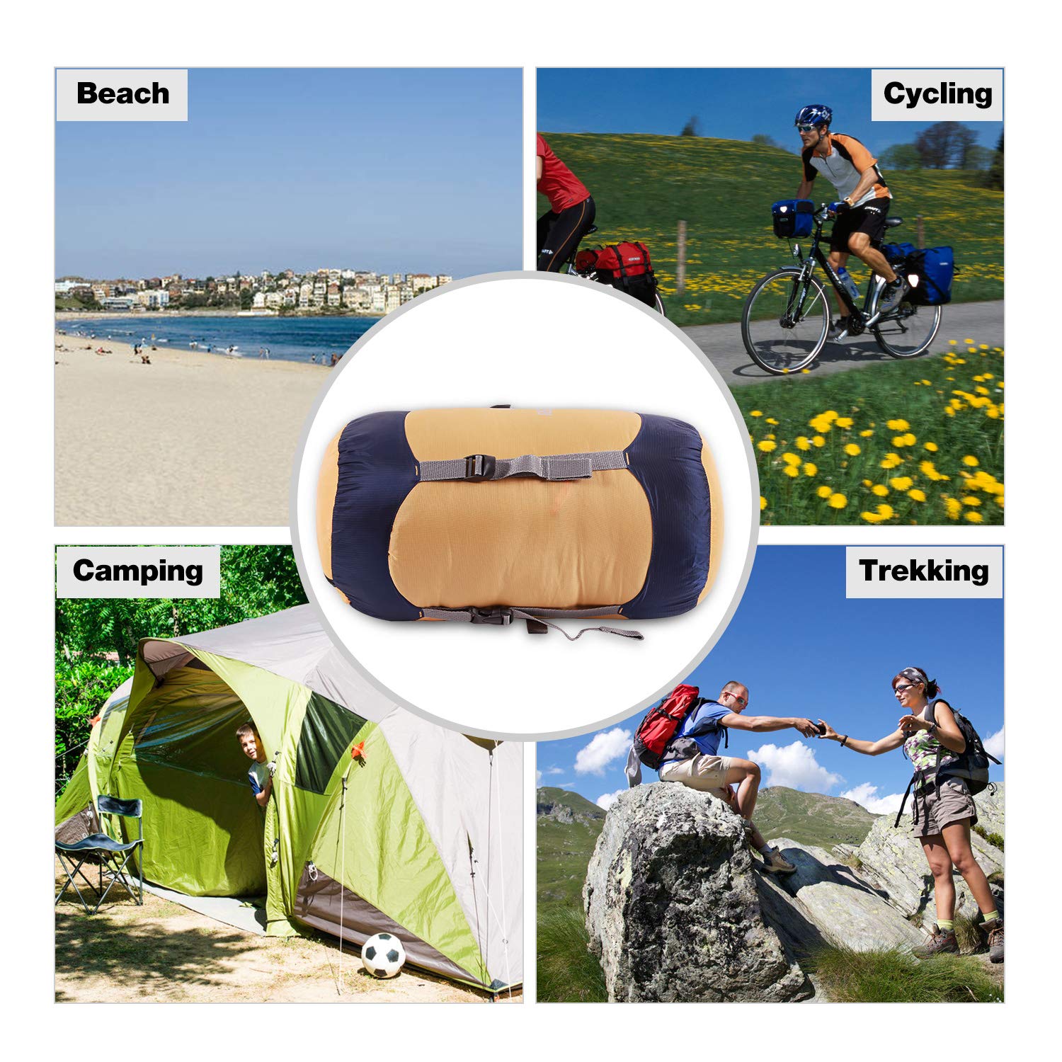 REDCAMP REDCAMP Lightweight Nylon Compression Stuff Sack for Sleeping Bags Ideal for Backpacking Hiking and Camping Orange Size S - View 2 of 6