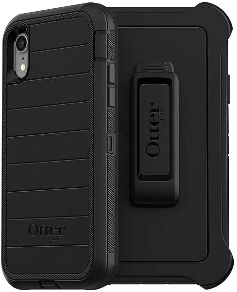 OtterBox OtterBox iPhone XR Defender Case - Rugged Black Protection with Holster Clip & Kickstand