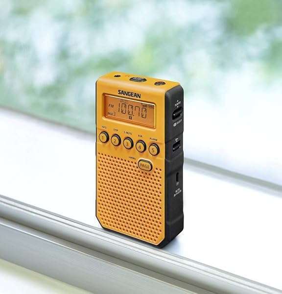 Sangean Buy Sangean DT-800YL Yellow Pocket Radio - AM/FM & NOAA Weather Alerts for Reliable Emergency Listening - View 6 of 8