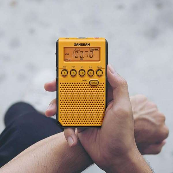 Sangean Buy Sangean DT-800YL Yellow Pocket Radio - AM/FM & NOAA Weather Alerts for Reliable Emergency Listening - View 8 of 8