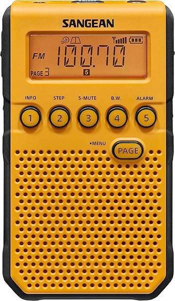 Sangean Buy Sangean DT-800YL Yellow Pocket Radio - AM/FM & NOAA Weather Alerts for Reliable Emergency Listening - View 2 of 8
